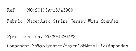 Auto Stripe Jersey With Spandex(图2)