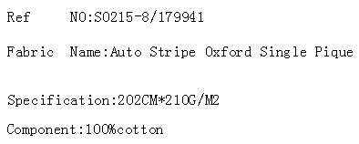 Auto Stripe Oxford Single Pique(图2)