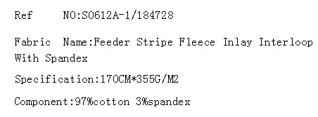 Feeder Stripe Fleece Inlay Interloop With Spandex(图2)