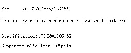 Single electronic Jacquard Knit y/d(图2)