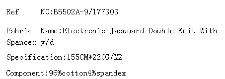 Electronic Jacquard Double Knit With Spancex y/d(图2)