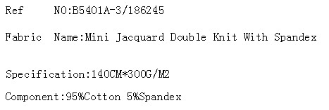 Mini Jacquard Double Knit With Spandex(图2) Mini Jacquard Double Knit With Spandex(图2)
